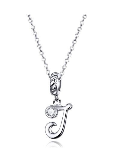 S925 Ayar Gümüş 26 İngilizce Mektup Kolye Dıy Bilezik Kolye Aksesuarları, Stil: J Çok Renkli