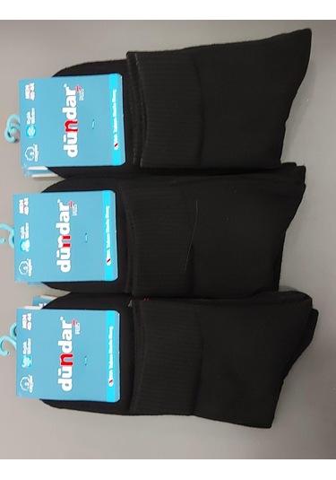 Dündar Plus 7040 Erkek Havlu Yarım Konç Patik Çorap 12 Adet Siyah