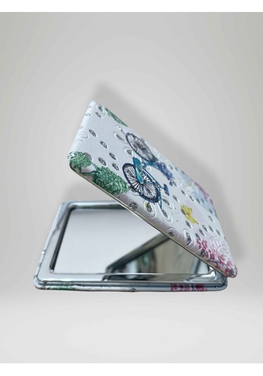 Işıltılı Bisiklet Temalı Çift Taraflı Cep Çanta Makyaj El Aynası 6cm X 9,5cm Kod:34