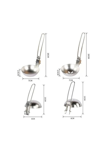 Zyzqstore 2 Adet Paslanmaz Çelik Skimmer Oluklu Kaşık Çorba Kepçesi Çok Renkli Set Çok Renkli