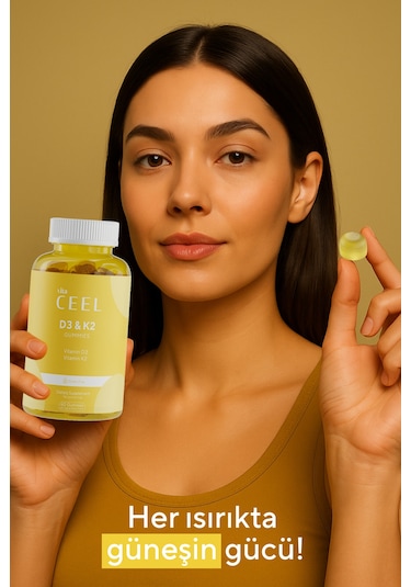 D3 K2 Vitamin Gummy, Portakal Aromalı, 60 Çiğnenebilir Form