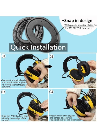 3m Peltor İşitme Koruyucuları İçin Yedek Jel Kulak Pedleri - Siyah Konfor Pedleri