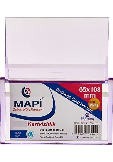 Mapi Akrilik Kartvizitlik Dikdörtgen Şeffaf 65x108