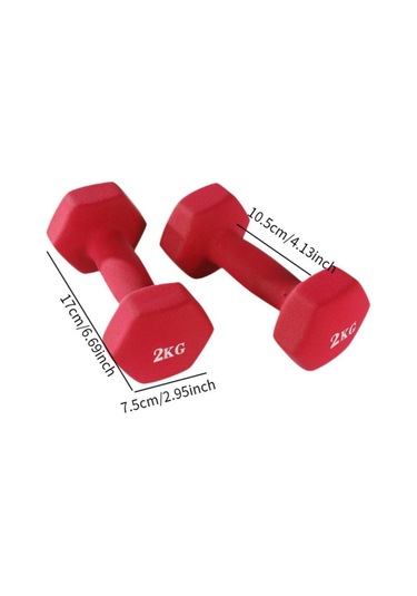 Suntek Erkekler Kadınlar İçin Egzersiz Dambılları Kırmızı