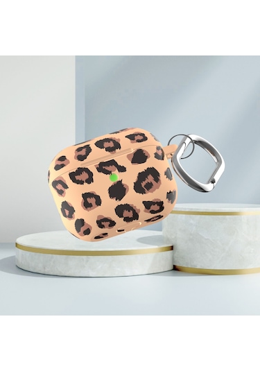 B Serisi Silikon Baskılı Leopar Baskı Kablosuz Kulaklık Airpods Uyumlu 3 B-1 İçin Koruyucu Kılıf Diğer