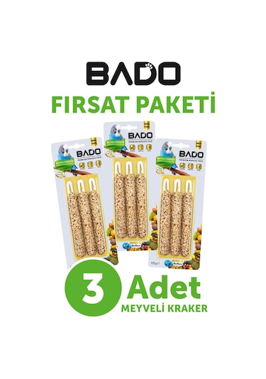 Bado Muhabbet Kuş Krakeri Meyveli 105gr 3lü