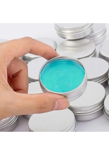 Sones 5 Adet İplik Doldurulabilir Alüminyum Paketleme Kutusu Kozmetik Küçük Saklama Kutusu, Kapasite: 100g Gümüş