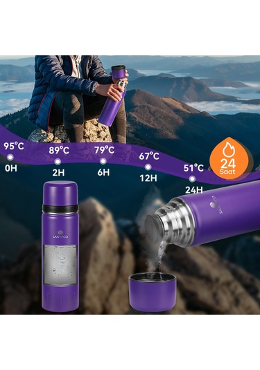 Santeco Kolima 2 Kapaklı Termos 1 L-mor