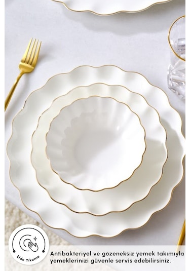 Karaca  Fine Pearl Extra Shell 58 Parça 12 Kişilik Yemek Takımı Gold