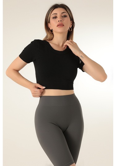 Doremi Dikişsiz Kısa Spor Üst-22621 001