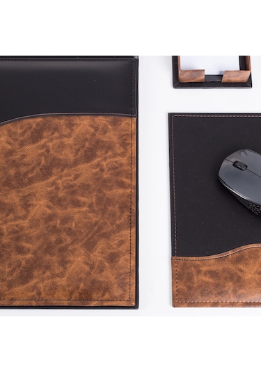 9 Parça Kök Ağaç Ahşap Desen Siyah Lüks Sümen Takımı Elit Kristal Ofis Masa İsimliği Sümen Seti