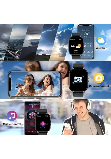 2024 Akıllı Saat 4.65cm Hd Ekran Renk Siyah