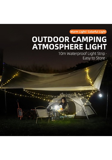 Teltree Kamp Feneri Işıklı Sürekli Işık 5 Modlu El Tutan Led Işık 2200mah Powerbank Ip67 Su Geçirmez Çadır Bahçe Işığı Siyah Siyah