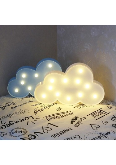 1 Adet Güzel Beyaz/mavi Bulut Led Gece Sıcak Lamba Çadırı Çocuk Odası Dekorasyonları İçin Güzel Hediyeler Mavi