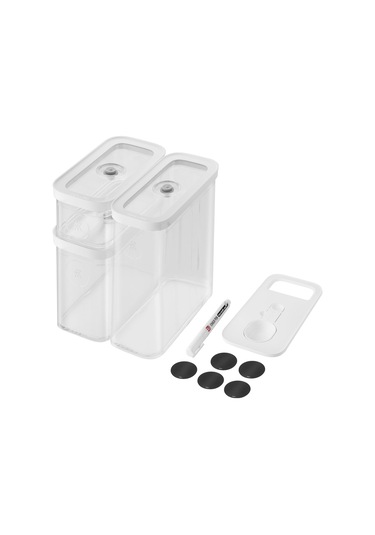 Fresh & S Cube Saklama Düzenleyici, 5 Parçalı Orta Set, Kiler Düzenleyiciler Ve Depolama, Plastik, Bpa İçermeyen Hava Geçirmez Kuru Gıda Saklama Kabı Badem, Muz Cipsi, Kuruyemiş Ve Daha Siyah