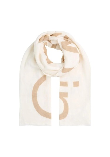 Bold Logo Cotton Hemp Scarf Os