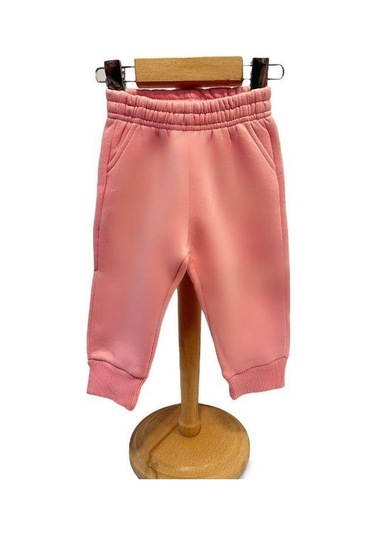 Kız Bebek İçi Şardonlu Kalın Eşofman Alt-15455 Pembe