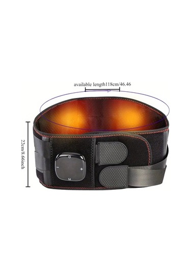 Fochsia Siyah Akıllı Bel Masaj Kemeri Titreşimli Isıtmalı Karın Masaj Aleti Altın