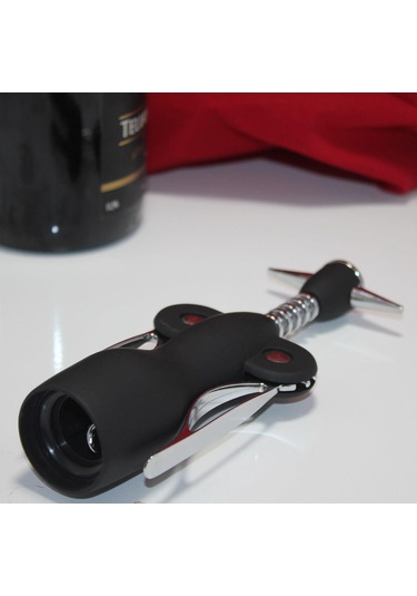 Kenpazar Paslanmaz Çelik Tirbuşon Açacak Siyah Şarap Açacağı Çok Renkli