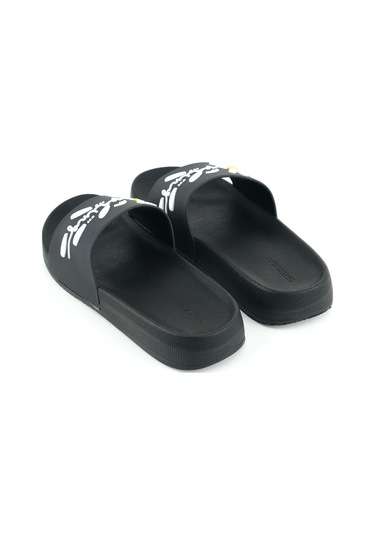 Gezer Kadın Yazlık Papatya Tasarım Pu Rahat Taban Ev Banyo Havuz Plaj Terlik Siyah