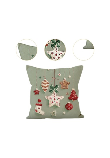 Suntek Yılbaşı Yastık Kılıfı Noel-yıldızı-baskısı-a Noel Yıldızı Baskısı A