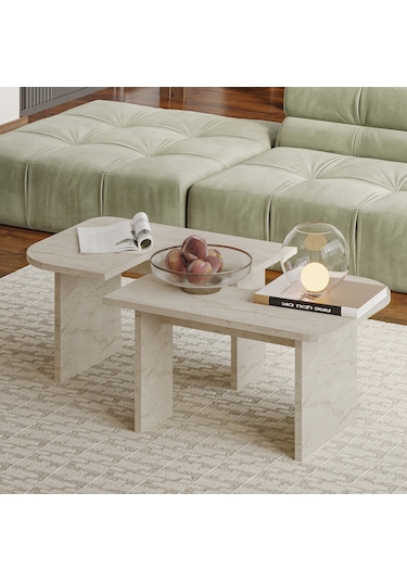 Iris Modüler Orta Sehpa Modern Tasarım, Çok Amaçlı Kullanım Sehpa Traverten