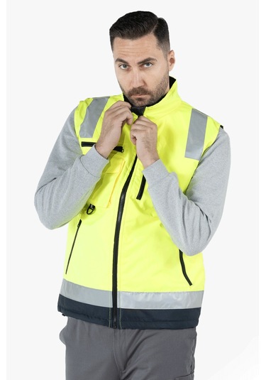 İş Yeleği Anorak Reflektörlü Fosforlu Oxford