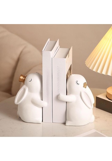 Suntek 2 Adet Reçine Tavşan Heykelcik Heykeli Süslemeleri 11cmx12cmx15cm