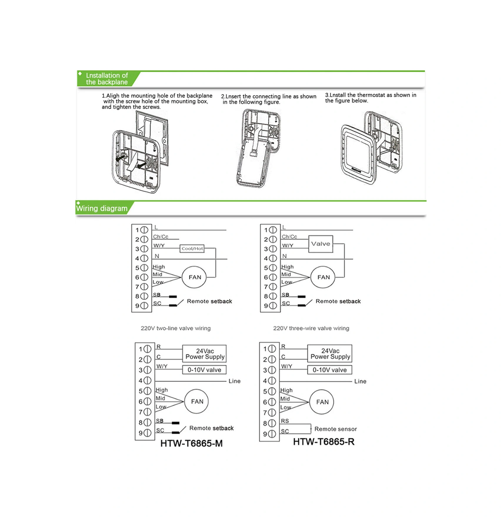 Padalink T6861h2wb Lcd Dijital Termostat, 9p 2 Borulu, Fan Kontrolü, Oda Sıcaklığı Regülatörü, Mavi Ekran, Yatay Tipi