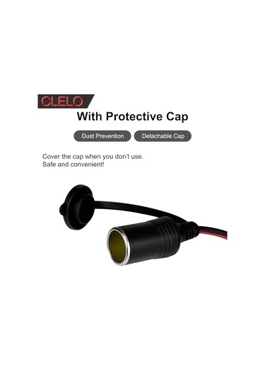 Boatshop1 Clelo Araba Kadın 10ft 3m 12 24v Güç Kaynağı Araba Fişi 14 Awg Kablo 15a Sigorta Ağır Hizmet Dc Fiş Priz Uzatma Terminalli Pil Türü