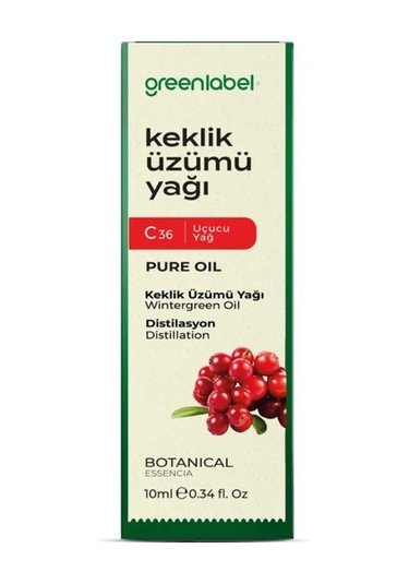 Greenlabel Keklik Üzümü Yağı 10 Ml. Distilasyon 100 G