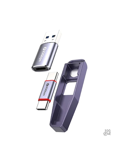 Jeyı 2in1 Manyetik Usb Otg 60w Şarj Destekli Adaptör Seti 20gbps Type-c & 10gbps Usb-a Dönüştürücü