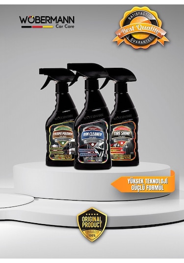 Wöbermann 3'lü Araba Oto Lastik Tampon Torpido Jant Bakım Seti
