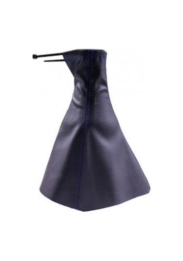 Toyota Corolla 2007-2012 Uyumlu Vites Körüğü Siyah Deri Mavi Dikiş