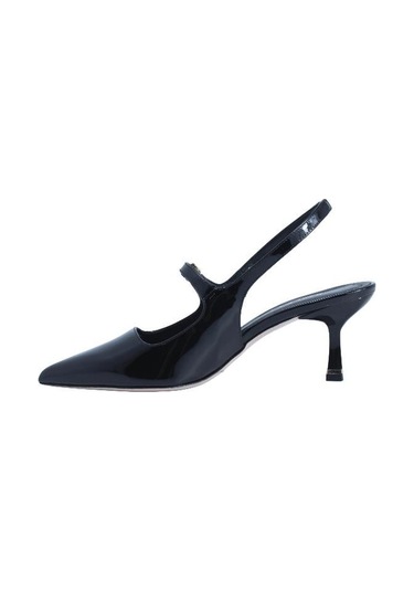 Poletto Hakiki Deri Sıyah Ayakkabı Stiletto 9841 112-2432 Siyah