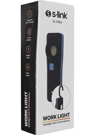 S-link 3w Cob Led 3xaaa 1.5v Pil Lensli Özel Tasarımlı Manyetik Tutuculu El Feneri