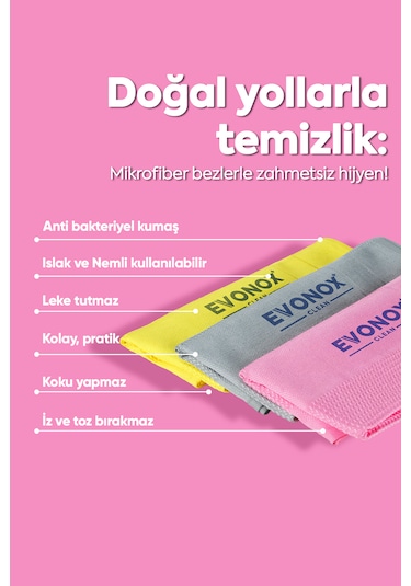 Clean Mikrofiber Çok Amaçlı Temizlik Bezi 3'lü Set Dev Boy 42x68 Cm Çok Renkli