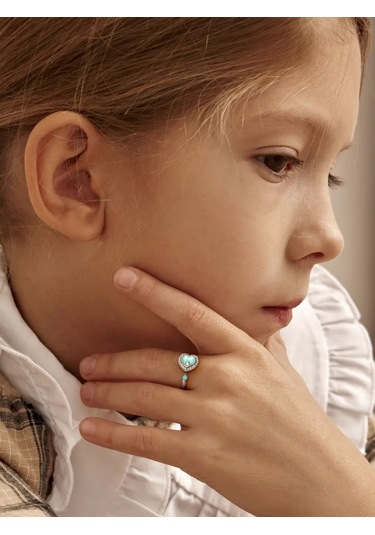 Zoloto Russkih 925 Ayar Gümüş Kalp Yüzük 226728244 Gri