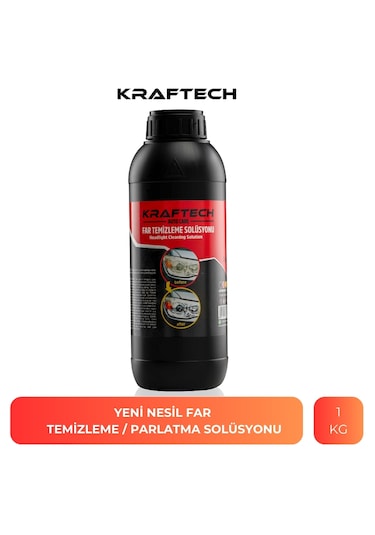 Kraftech Yeni Nesil Premium I Buharlı Araba Far Temizleme Ve Parlatma Solüsyonu I Kloroform Uyumlu 1 Kg