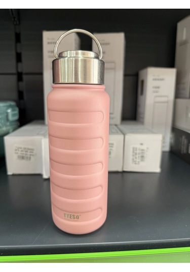 Paslanmaz Çelik Termos Su Şişesi 360ml Vakumlu Kapak Pembe İthal Ürün Pembe
