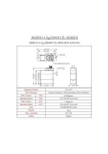 Emax Es9051 Dijital Servo