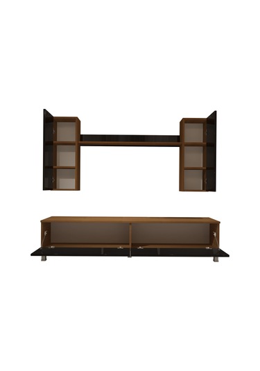 Decoraktiv Eko 5d Slm Std Krom Ayaklı Tv Ünitesi Tv Sehpası Ceviz - Siyah