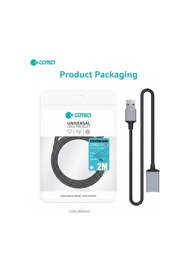 Usb Uzatma Kablosu Dişi Erkek Usb 2.0 Data Şarj Yazıcı Klavye Mouse Uzatıcı Örgülü 2 Metre