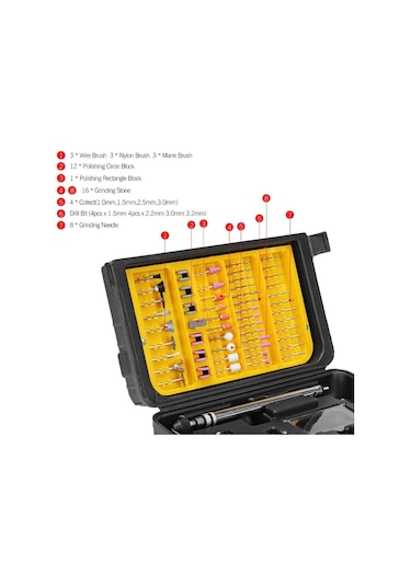 Pro Staxx 450W Devir Gravür Oyma Seti 405 Pcs Çantalı