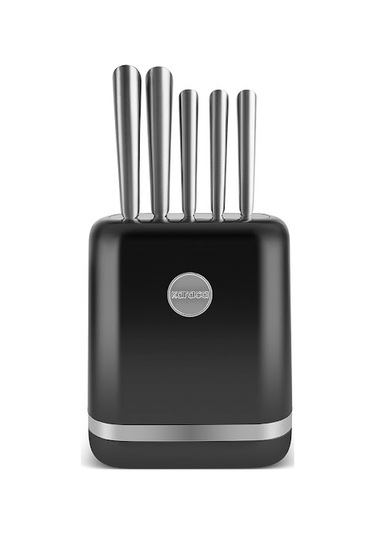 Karaca Retroway 6 Parça Standlı Bıçak Seti Siyah Siyah