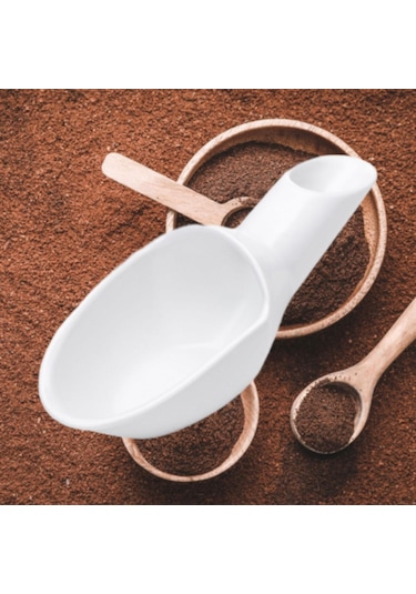 Suntek Kahve Küreği 20g Kepçe Ölçüm Kaşığı Günlük Beyaz