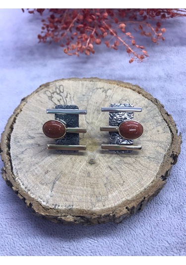 Nsa Gümüş Yıldız Taşı 925 Ayar Doğal Taş El İşi Gümüş Set