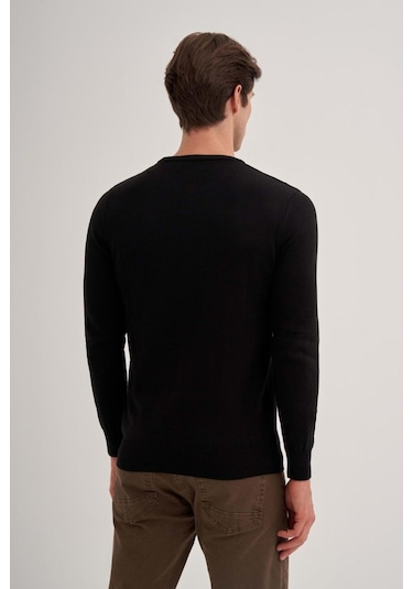 Cazador 3084 Erkek Bisiklet Yaka Kazak Siyah