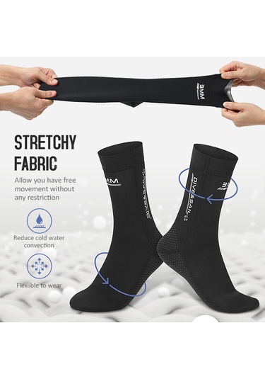 Vkemall 3mm Neopren Dalış Çorapları - Erkek/kadın Su Geçirmez Kaymaz Plaj Ve Yüzme Çorapları Diğer