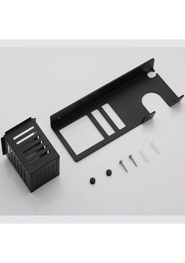 Wondernest Saç Kurutma Rafı, Duvara Monte Makinesi Lichen Depolama Banyo Ab Siyah